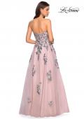 Picture of: Blush Ball Gown with Cascading Floral Appliques in Blush, Style: 27816, Back Picture
