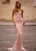 Picture of: Gorgeous Corset Style Prom Dress with Rhinestone Fabric in Blush , Style: 33019, Back Picture