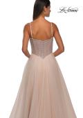 Picture of: Tulle A-line Prom Dress with Rhinestone Detail on Corset Top in Blush, Style: 32675, Detail Picture 18