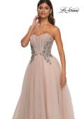 Picture of: Tulle A-line Prom Dress with Beautiful Rhinestone Side Detail in Blush, Style: 32767, Detail Picture 26