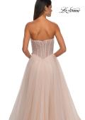 Picture of: Strapless A-line Tulle Dress with Floral Waist Detail in Blush, Style: 32789, Detail Picture 26