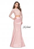 Picture of: Two Piece Mermaid Dress with Lace Top and Rhinestones in Blush, Style: 25324, Detail Picture 1
