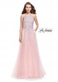 Picture of: High Neck Tulle A-line Prom Dress with Pockets in Blush, Style: 26250, Detail Picture 1