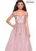 Picture of: Off the Shoulder Tulle Gown with BEaded Embellishments in Blush, Style: 27595, Detail Picture 1