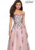 Picture of: Blush Ball Gown with Cascading Floral Appliques in Blush, Style: 27816, Detail Picture 1