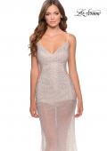Picture of: Beaded Prom Dress with Sheer Skirt and Shorts in Blush, Style: 28601, Detail Picture 1