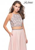 Picture of: Long Two Piece Dress with Beading and Strappy Back in Blush, Style: 25469, Detail Picture 2