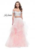 Picture of: Off the Shoulder A-line Gown with Ruffle Tulle Skirt in Blush, Style: 26169, Detail Picture 2