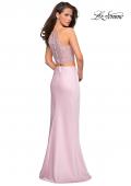 Picture of: Two Piece Racerback Prom Dress with Lace Detail in Blush, Style: 26926, Detail Picture 2