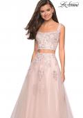 Picture of: Two Piece Floor Length Prom Dress with Lace Detail in Blush, Style: 27489, Detail Picture 2