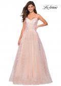 Picture of: Sweetheart Sequin Dress with Criss Cross Straps in Blush, Style: 27541, Detail Picture 2