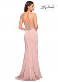 Picture of: Long Gown with Intricate Tape Beading and Illusion Detail in Blush, Style: 27081, Detail Picture 3