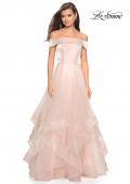 Picture of: Elegant Off the Shoulder Tulle Layered Ball Gown in Blush, Style: 27224, Detail Picture 3