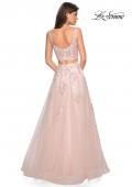 Picture of: Two Piece Floor Length Prom Dress with Lace Detail in Blush, Style: 27489, Detail Picture 3