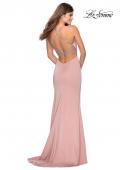 Picture of: High Neckline Prom Dress with Rhinestone Straps in Blush, Style: 28537, Detail Picture 3