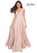 Picture of: Satin Prom Gown with beaded Bust and Pockets in Blush, Style: 27205, Detail Picture 4