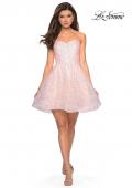 Picture of: Short Prom Dress with Sequins and A-Line Skirt in Blush, Style: 27517, Detail Picture 4
