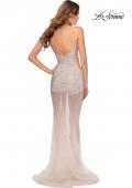 Picture of: Beaded Prom Dress with Sheer Skirt and Shorts in Blush, Style: 28601, Detail Picture 4