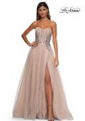 Picture of: Tulle A-line Prom Dress with Beautiful Rhinestone Side Detail in Blush, Style: 32767, Detail Picture 4