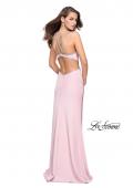 Picture of: Form Fitting Gown with Metallic Embellishments and Slit in Blush, Style: 25508, Detail Picture 5