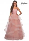 Picture of: Floor Length Strapless Tulle Ball Gown in Blush, Style: 27249, Detail Picture 5