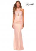 Picture of: Metallic Criss Cross Jersey Dress with Rhinestones in Blush, Style: 28745, Detail Picture 5