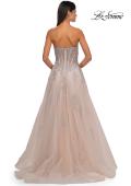 Picture of: Tulle A-line Prom Dress with Gorgeous Rhinestone Lace Applique in Blush, Style: 33028, Detail Picture 5