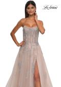 Picture of: Tulle A-line Prom Dress with Gorgeous Rhinestone Lace Applique in Blush, Style: 33028, Detail Picture 7