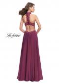 Picture of: Long Strapless Prom Dress with Pockets and Choker in Boysenberry, Style: 25450, Back Picture