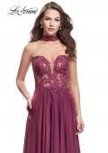 Picture of: Long Strapless Prom Dress with Pockets and Choker in Boysenberry, Style: 25450, Detail Picture 1