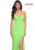 Picture of: Strapless Rhinestone Fishnet Dress with Illusion Back in Green, Style: 32417, Main Picture