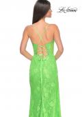 Picture of: Scallop Detail Lace Fitted Prom Dress with Illusion Bodice in Bright Green, Style: 32441, Detail Picture 9
