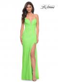 Picture of: Strapless Rhinestone Fishnet Dress with Illusion Back in Green, Style: 32417, Detail Picture 3
