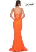 Picture of: Simple Jersey Mermaid Prom Dress with Sweetheart Neckline in Bright Orange, Style 32872, Detail Picture 8