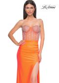 Picture of: Fabulous Prom Dress with Rhinestone Corset Bodice and Simple Skirt in Bright Orange, Style 32669, Detail Picture 15
