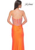 Picture of: Fabulous Prom Dress with Rhinestone Corset Bodice and Simple Skirt in Bright Orange, Style 32669, Detail Picture 16