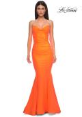 Picture of: Simple Jersey Mermaid Prom Dress with Sweetheart Neckline in Bright Orange, Style 32872, Detail Picture 7