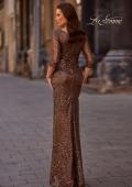Picture of: Three-Quarter Sleeve Sequin Dress with Ruching, Style: 29195, Back Picture