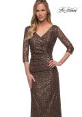 Picture of: Three-Quarter Sleeve Sequin Dress with Ruching, Style: 29195, Detail Picture 5