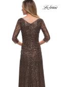 Picture of: Three-Quarter Sleeve Sequin Dress with Ruching, Style: 29195, Detail Picture 6