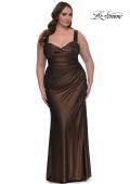 Picture of: Metallic Curve Dress with Flattering Ruching in Bronze , Style: 32991, Detail Picture 9
