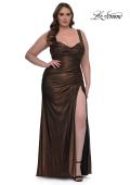 Picture of: Metallic Curve Dress with Flattering Ruching in Bronze , Style: 32991, Detail Picture 1