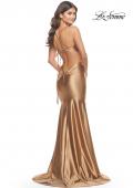 Picture of: Liquid Jersey Trumpet Gown with Draped Neckline in Bronze, Style: 31397, Detail Picture 12