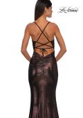 Picture of: Ruched Prom Dress with Metallic Lace and Fabric in Bronze , Style: 33059, Detail Picture 16