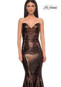Picture of: Mermaid Metallic Prom Dress with Sweetheart Strapless Top in Bronze , Style 32995, Detail Picture 17