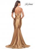 Picture of: Sweetheart Trumpet Liquid Jersey Gown with Ruching in Bronze, Style: 31322, Back Picture