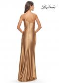 Picture of: Simple One Shoulder Liquid Jersey Dress in Bronze, Style: 31391, Detail Picture 20