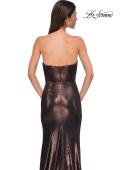 Picture of: Strapless Draped Neckline Prom Dress in Metallic Jersey in Bronze , Style 32828, Detail Picture 23