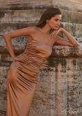 Picture of: Strapless Stretch Satin Dress with Ruching in Bronze, Style: 32300, Detail Picture 1