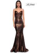 Picture of: Mermaid Metallic Prom Dress with Sweetheart Strapless Top in Bronze , Style 32995, Detail Picture 7